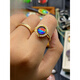 Xuanxian Canadian ammolite ring retro personalized open pearl sterling silver bezel set new women's ring