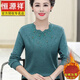Hengyuanxiang Herbst- und Winter-Frauenkleidung, mittleren und älteren Menschen sowie samtig verdickte Wollpullover, warmer Pullover, modische Mutter Lose Strickhemd 9922 Blau [Single Style] 5xl