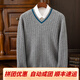 Oro Grassland Ordo Herbst und Winterpullover Herren V-Ausschnitt Pullover verdickter Knopf Pullover loser lässiger gestrickter blau m