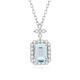 IL&CO Youke Necklace for Women White 18k Gold Natural Aquamarine Diamond Pendant Birthday and Valentine's Day Gift for Girlfriend and Wife 0.9 Carat Natural Aquamarine Pendant with Silver Chain