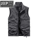 JEEP SPIRIT吉普精神春秋季男士马甲多口袋运动宽松大码坎肩工装外套男 7009卡其 3XL 【176-195斤】