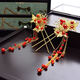 Paup New Chinese Style Bridal Headress Classical Phoenix Crown Shaking Shaking Wedding Xiuhe Cost Tassels Headress Set (Style Crochet d'oreille)