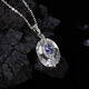 Shilian new design S925 sterling silver inlaid with natural tanzanite white crystal color treasure necklace women's high-end pendant necklace necklace