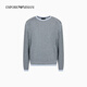 EMPORIO ARMANI/阿玛尼官方旗舰男士长袖圆领通体提花复古套头针织毛衣 F9030-蓝色/海军蓝色 L  (推荐：150-165斤)
