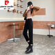 Pierre cardin spring and autumn black high-waist jeans for women, fashionable small and versatile fashion internet celebrity elastic nine-point casual work pants [L9195C] Black S suggests 85-95Jin [Jin equals 0.5 kg]