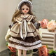 
Diborui children's doll 30 cm 6 minutes dressed in princess doll clothes children's toys girls birthday gifts A complete set of dolls (glasses) bags Brown tea