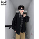 Cat Man Jacket Men's Autumn and Winter Maillard Wear Fake Two-Piece Plaid Plus Velvet Thickened Large Size Jacket Lapel Baseball Clothing 1802 Brown XL (Recommended 140-160 Jin Jin equals 0.5 kg)