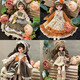 
Diborui children's doll 30 cm 6 minutes dressed in princess doll clothes children's toys girls birthday gifts A complete set of dolls (glasses) bags Brown tea