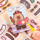 Lisa Duck Kapibala Dress Up Doudou Buch Mini süßer Aufkleber Slutty Fisch tragbares Taschenbuch Spaß Spielzeug [Familienporträt]