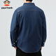 Paul Frank long-sleeved shirt men's spring and autumn casual denim shirt men's jacket men's trendy tops men's dark blue 3XL