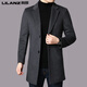Lilang Herren Winter New Woll Wollmantel mit mittlerer Jacke mittleren Alters und junger Männer Windbrecher Trend Black M 170 [110-130jin [Jin gleich 0,5 kg]]]
