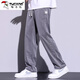 
Woodpecker casual pants for men 2025 spring new trendy versatile wide-leg pants for men slim, loose drape casual straight pants for men 1048 light blue + 1048 dark gray XL recommended 120-150Jin [Jin equals 0.5 kg]