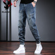 Playboy (Playboy) Workwear Jeans Marca de moda Harem Pants Spring y Autumn Blue Retro Washing Men's Pants Handsome Tendencia negra un peso regular de 3xl 181200Jin [Jin iguala 0.5 kg]