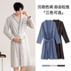 All spring and autumn pure cotton pajamas men's full cotton nightgown men's high-end robe loose large size hotel bathrobe home clothes
