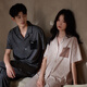 Shaqian 2025 new summer couple pajamas soft cotton short-sleeved trousers women's suit cool men's home wear