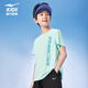 Hongxingerke (ERKE) children's clothing, boys' size, children's sports suit, children's summer five-point pants short-sleeved suit, light ice green 150
