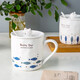 Porcelain soul ceramic mug with lid and spoon cup coffee cup couple tea cup men and women large capacity water cup kitten cup