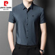 皮尔卡丹（pierre cardin）男士短袖衬衫夏季桑蚕丝中年商务休闲免烫条纹衬衣薄寸衫体恤上衣 9926上青【长】 L 170建议120-140斤
