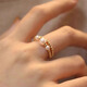 Olevo French design luxury freshwater ring for women 18k gold light luxury fashion double layer ring temperament bracelet five pearls