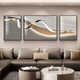 Huaixue Modern Simple Living Sala Sofá Decoración de la pared Decoración de la pared Luz de lujo Atmosférico Pintura de colgación 2025 Nuevo triple abstracto Mural T12342 izquierda y derecha 30*40 Middle 60*40 Lienzo de textura Aleación de aluminio Marco negro