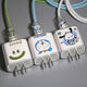 Xinghengmeng Apple Ladegerät Schutzfall Apple Data Cable Protection Fall 16/15/14/Ladungskabelschutzfall Anti-gebrochenes grünes lächelndes Face-Five-Piece-Set [Big Head 1-Small Head 2-schützendes Seil 1-Tie-Gurt 1]