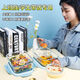 
Naixun Glass Lunch Box Office Workers Microwave Heating Special Lunch Box with Lid Fresh Cases Insulation Bento Box Glass Nordic Blue Lid (Milk Cold and Heat-resistant) 3-grid 1048ML (regular model)