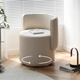 Tizian Hauptschlafzimmer Make-up-Stuhl für Mädchen Schlafzimmer Leichte luxuriöse luxuriöse Make-up-Hocker Rotatierbarer Dressing Hocker Backhalde Schminktisch Stuhl [rotierender Stil] Off-weiße Ballettstuhl-Lederoberfläche