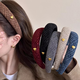 SO SOUL retro love headband for women, high-end face-showing small wide-brimmed hair-pressing headband for going out, stylish and versatile hairpin hair accessory, burgundy 1 piece