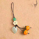 Beiyipin Persimmon Persimmon Mobiltelefon Anhänger kurzer Lanyard für Männer und Frauen Retro-Stil verglaste Persimmon Pendell
