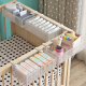Children's bed accessories crib bedside hanging basket fence bedside storage rack hanging bag storage basket baby storage white long (adjustment style)