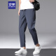 Romon Pantalones casuales para hombres Summer Sports Loose Pantalones rectos Hielo Seda Elástica Nínea Pantalones Menores para hombres 718 Dark Grey 4xl