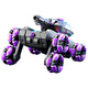 Yunya Fernbedienungskontrollpanzer kann Gesten erfassen, die Multiplayer Battle Tracked Car Allradantrieb Off-Road-Mecha-Zwei-Personen-Spielzeug [Samurai Black] Sechsrad Tank + Griff + Uhr