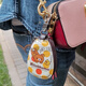 DULAIKE Cartoon Bear Key Bag Cute Ladies Universal Personality Compact Cartoon Storage Key Bag Home Customization Lay Biscuit Bear