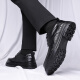 Zapatos de cuero portuleso para hombres de negocios británicos para hombres zapatos informales de negocios bajo zapatos de boda de la suela gruesa baja 9929 Negro 40