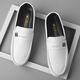 Huili Jun Doudou Schuhe Herren Frühling und Sommer Neue Herrenschuhe Koreanisch vielseitige Männer lässige Lederschuhe Einbeinige Fahren fauler Schuhe Trend 825 Black 43