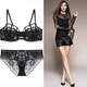 Victoria Palace sexy lace bra large size hollow half cup underwear ultra-thin breathable slimming bra push-up comfortable bra set skin color 80C default L size underwear