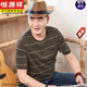 Hengyuanxiang Dad Sommer kurzärmeliges T-Shirt für Männer in den 50ern Vatertagskleidung runden Hals mittleren Alters und ältere Männer halbärmelte CJ9904 Blue M 165
