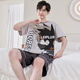 Yuyiwei Pajamas Boy Summer Coton Pure Coton Short Shorts Cartoon Cartoon Étudiant adolescent mignon Loose plus taille mince DMY6621 M Petite taille M hauteur 155 Poids 80-90 Jin [Jin est égal à 0,5 kg]