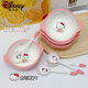 迪士尼（Disney）HelloKitty凯蒂猫双耳碗釉下彩陶瓷餐具套餐可爱饭碗儿童宿舍学生 【KT猫】双耳碗+勺子