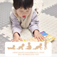 Smiley Bear Children [Split] Floor Mat Thickened Baby Foam Play Mat Soundproof Anti-bumping Cut Puzzle Climbing Pad Ivory White + Galaxy Gray 60x60x1.0 cm [4 pieces]