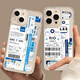 Персонализированные воздушные билеты в мире подходят для Apple 14/15 Case Mobile Phone Case iPhone13promax Air Ticket Case Case 12 Soft Shell 11 Новый 15pro защитный корпус XS Angel-Black-3883 Label iPhone16