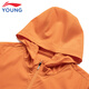 Li Ning Children's Sports Windbreaker Boys 2025 Spring and Summer New Cardigan Hooded Windbreaker Sun Protection Jacket Pumpkin Orange 67-5 150