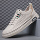 Sommer Casual Board-Schuhe Herren neue Sportarten weiße Schuhe Spleiß Männerschuhe Herren-Laufschuhe atmungsaktiv und nicht rutsch trendige Schuhe R001 White 40