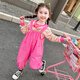 
Beautiful children's spring overalls suit 2025 new children's spring and autumn clothes striped casual baby girl Korean version two-piece set picture color 140