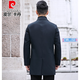 皮尔卡丹中长款风衣男2025新款春秋季西装领中年男商务修身服简约外套男 黑色A829款（不加棉） 常规 XL 180