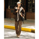 Demana Maillard Fleece Jacket Hooded Faux Shearling Warm Jacket for Women Brick Brown S