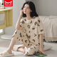 Catman (Miiow) Pure Cotton Pajama для женщин в летних укороченных брюках с короткими рукавами.