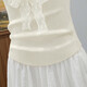 
Silk Cypress V-neck sweater 2025 summer new women's lace splicing gentle lady design top