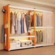 
Open hole plate metal storage cabinet for bedroom rental shelves wardrobe simple assembled floor-standing shelf three-layer 1050*500*2000/hole plate