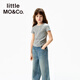 little MO/Co. Antibacterial little moco children's clothing 25 new girls' print short-sleeved T-shirt parent-child clothing KBE3TEE038 medium flower gray antibacterial 150 150/72
